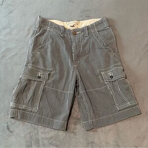 Hollister Shorts Mens 30 Blue White Stripe Cargo Utility Skate Beach Y2K 90s